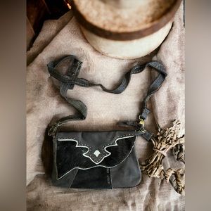 Western Print Leather crossbody